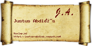 Justus Abdiás névjegykártya
